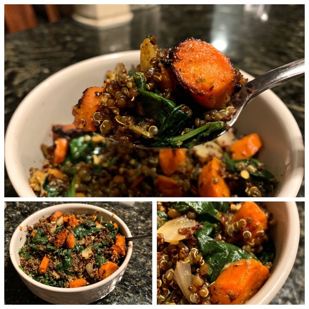 Roasted Veggie Lentil Grain Bowl