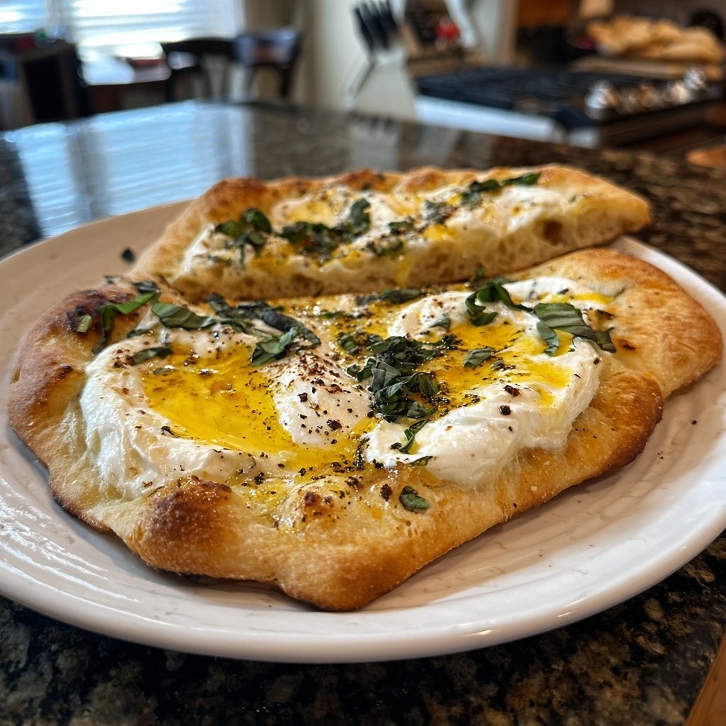 Heart-Shaped Flatbread with Burrata
