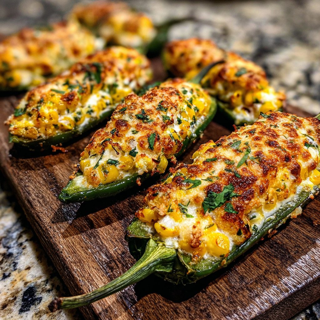Jalapeno Poppers Stuffed with Corn