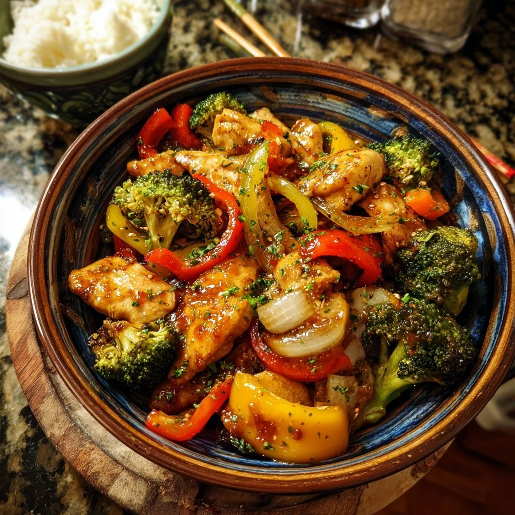 Healthy Chicken Vegetable Stir Fry Bowl