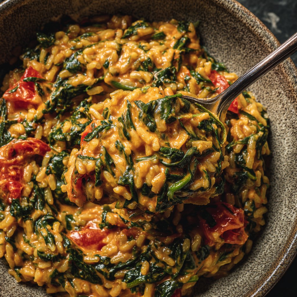 Creamy Spinach Tomato Rice