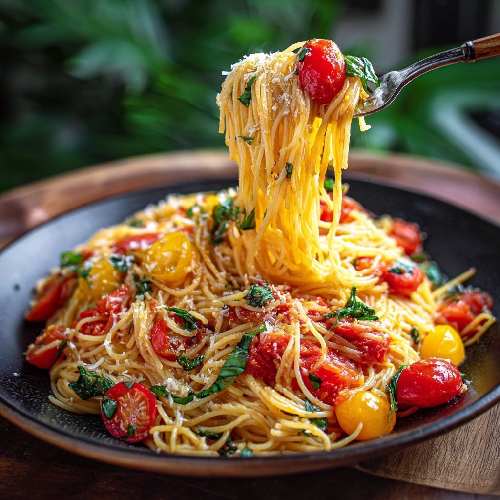 Easy Angel Hair Pasta With Tomato Basil Sauce