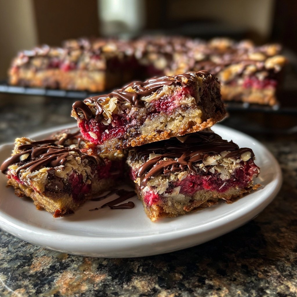 Chocolate Raspberry Almond Slice