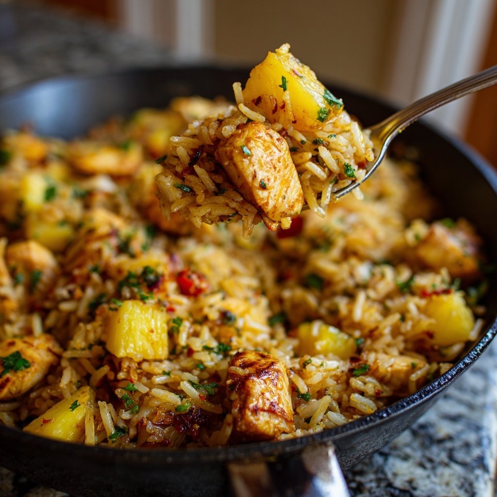 Pineapple Chicken And Rice Skillet