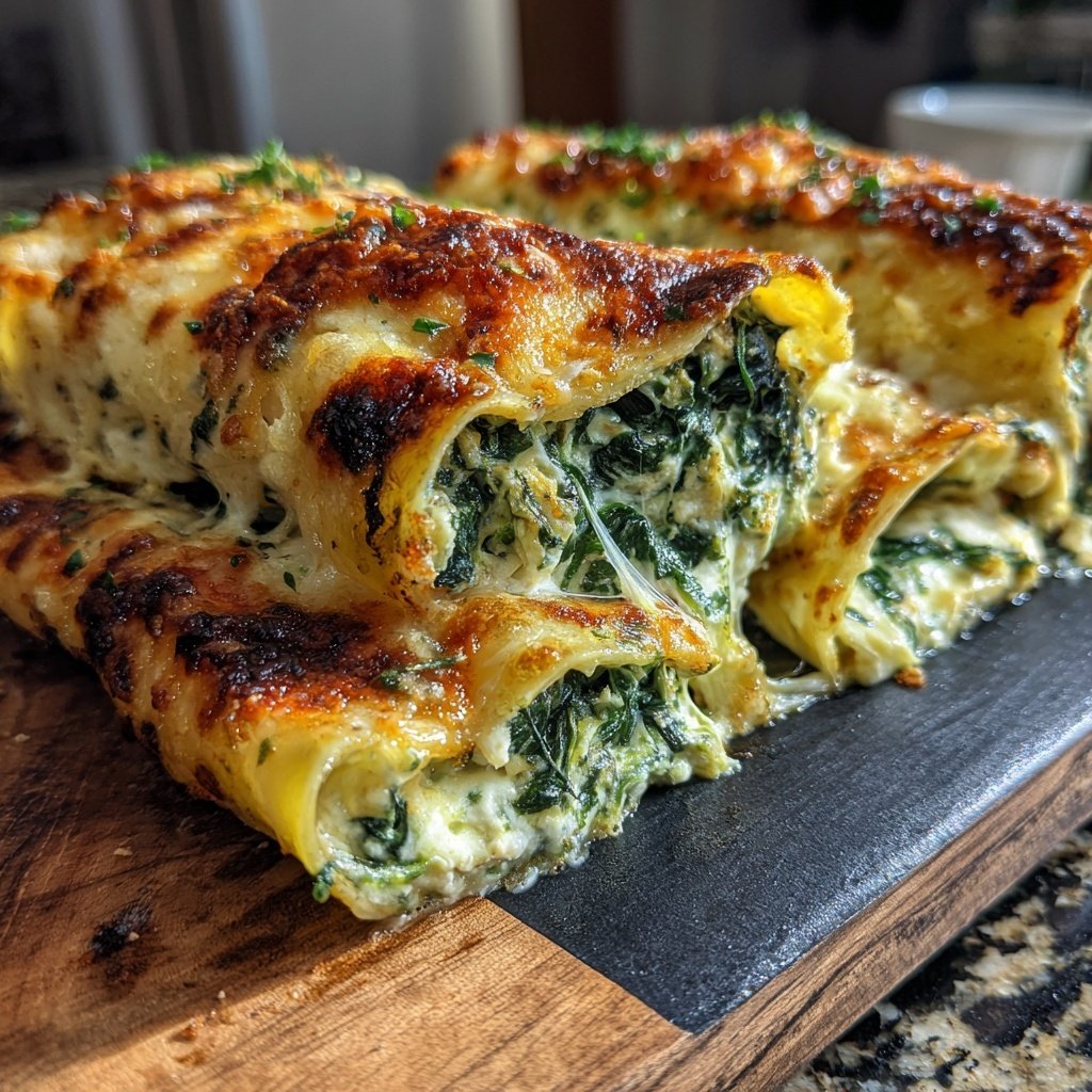 Valentine Dinner Spinach Ricotta Cannelloni