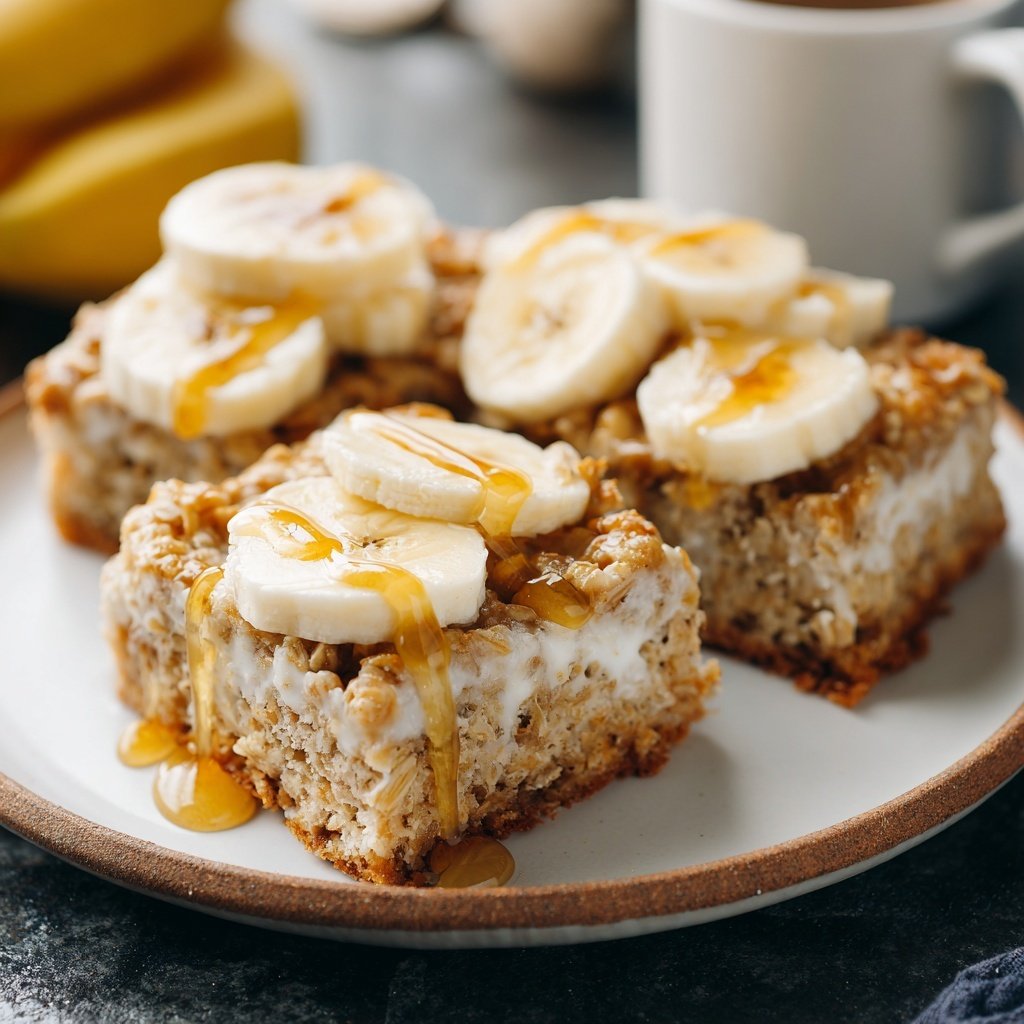 Banana Oat Yogurt Squares