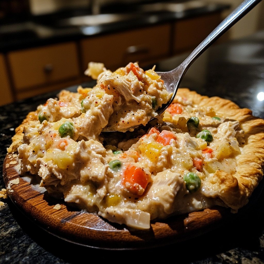 Spicy Crockpot Chicken Pot Pie Filling