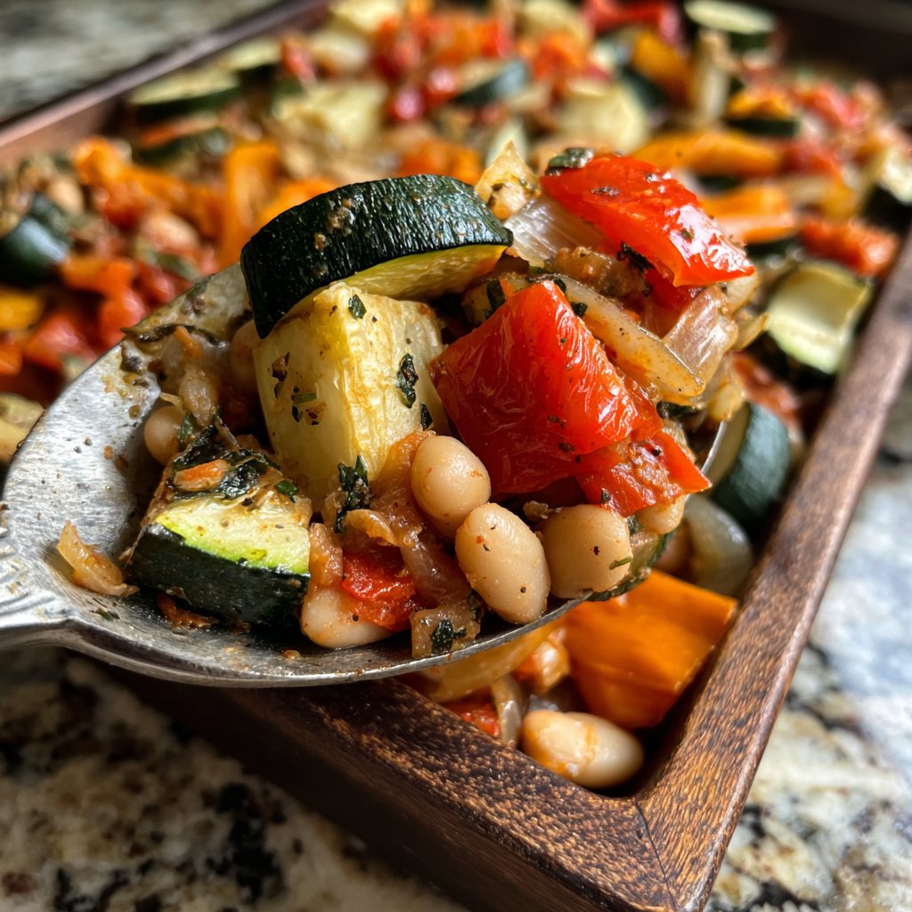 Roasted Veggie White Bean Skillet