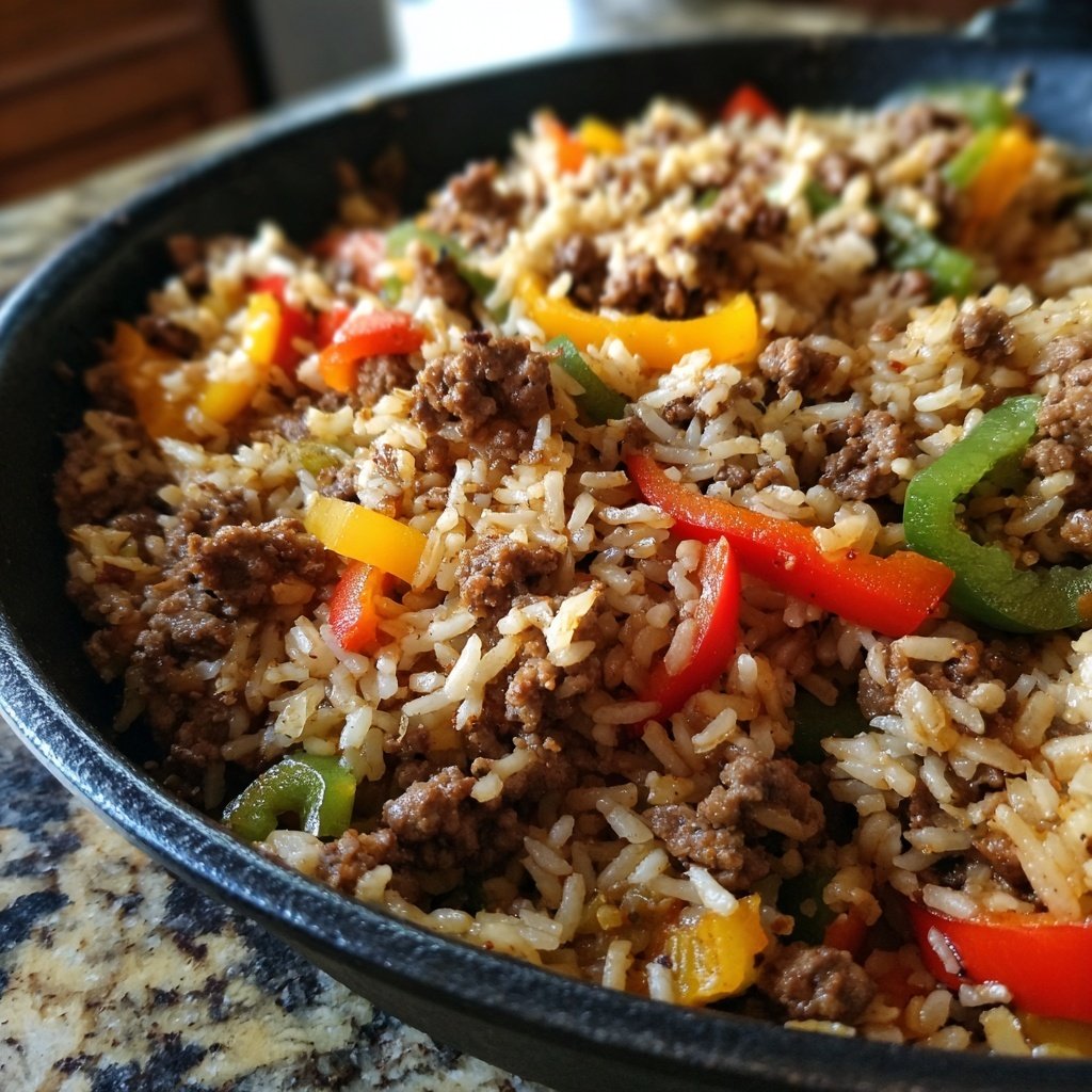 Quick Ground Beef And Rice Skillet