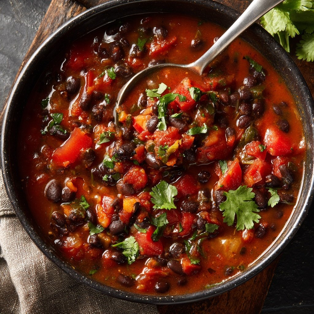 Healthy Crockpot Black Bean Chili