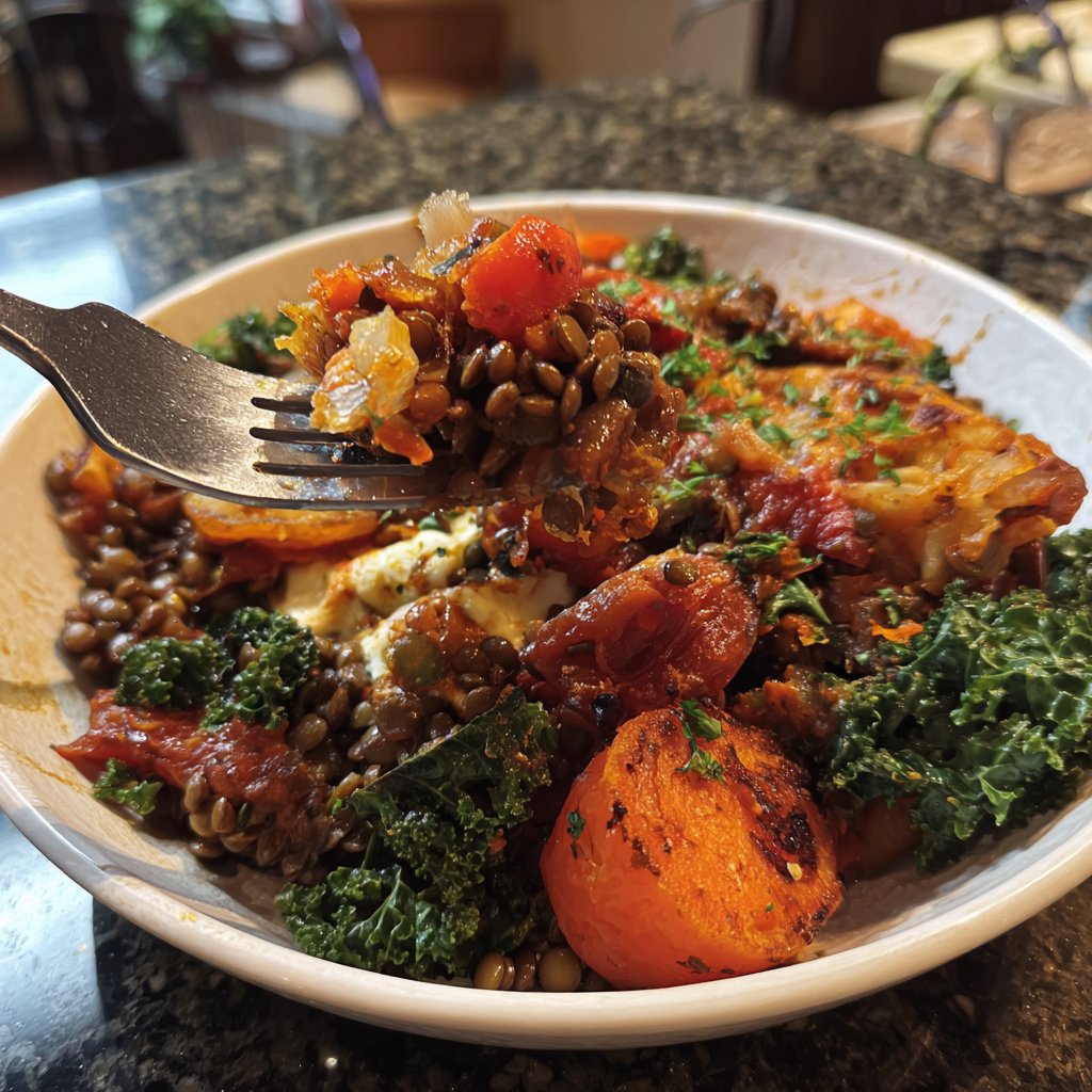 Healthy Dinner Mediterranean Lentil Plate