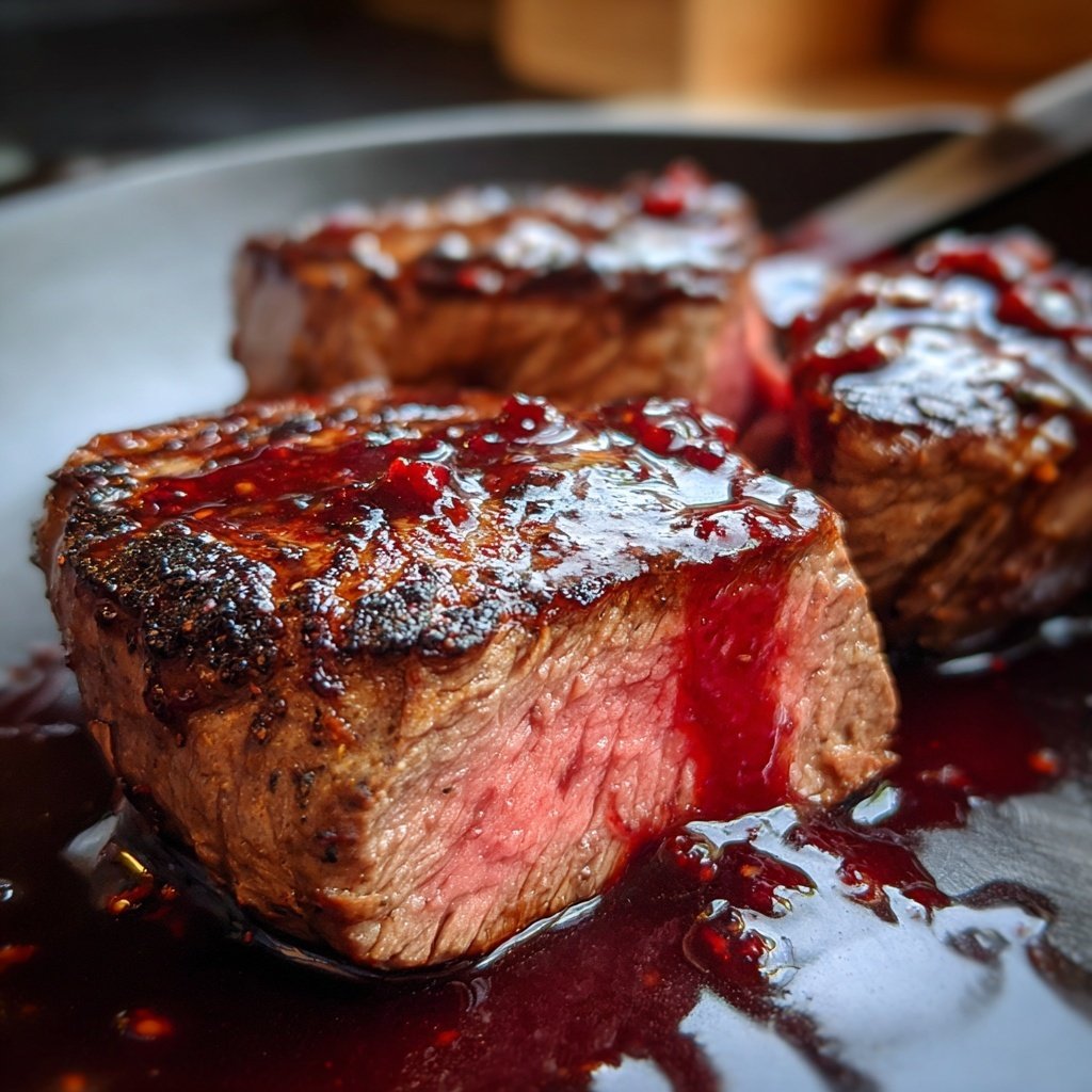Romantic Filet Mignon with Red Wine Sauce