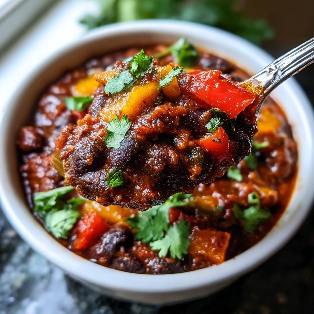 Healthy Crockpot Black Bean Chili